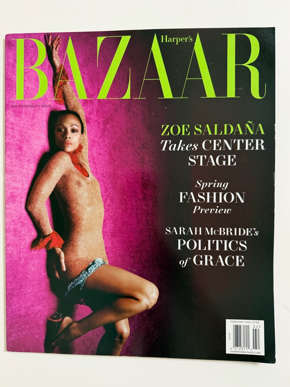 HARPER’S BAZAAR Featuring Zoe Saldana February 2025 Fashion Magazine